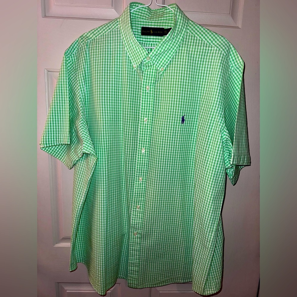 Polo Ralph Lauren Men's Gingham Oxford Short Sleeve - XXL/TTG
